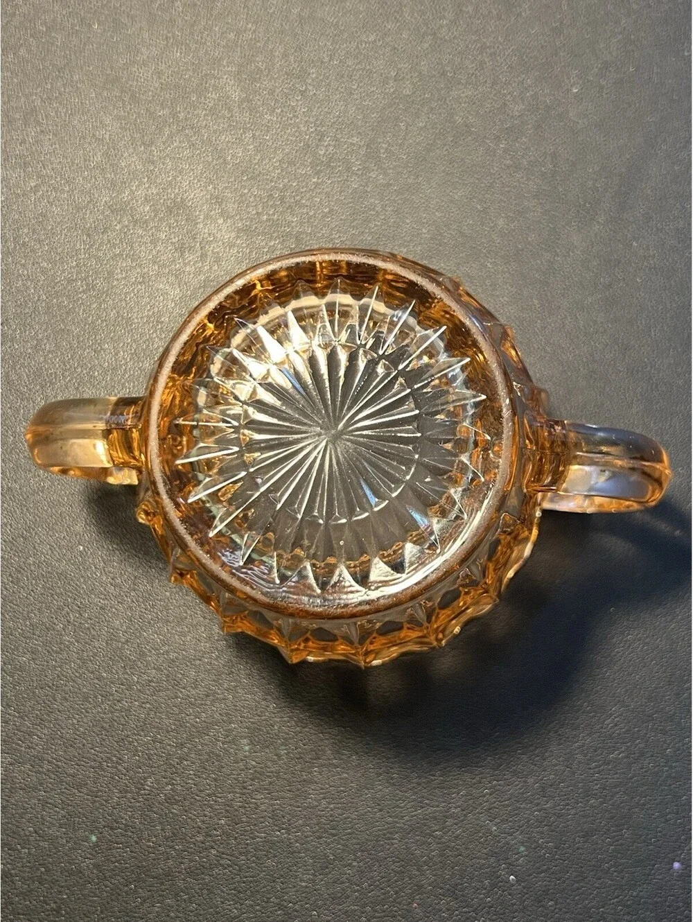 Jeannette Glass 1940s Cream Sugar Set Windsor Diamond Pink Depression Glass